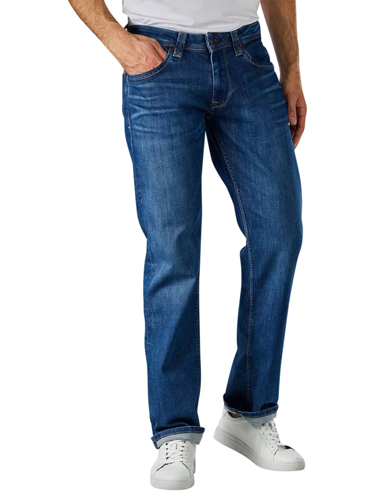 Men's dark blue skinny fit jeans