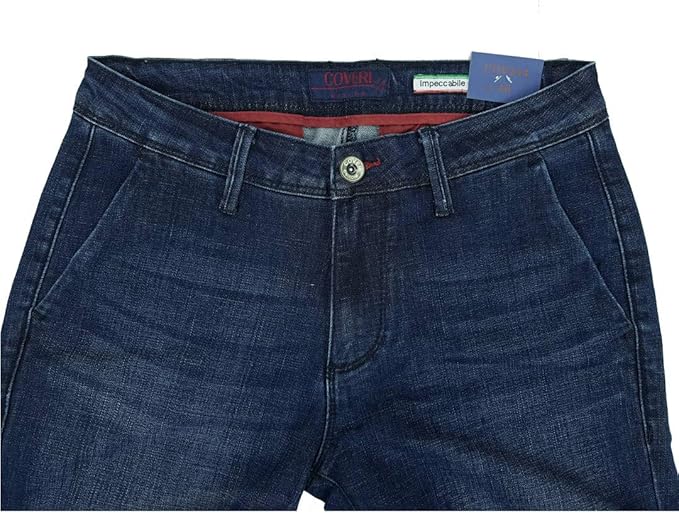 Men's mid blue jeans america pocket
