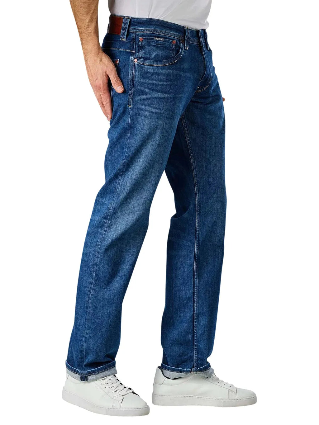 Men's dark blue skinny fit jeans