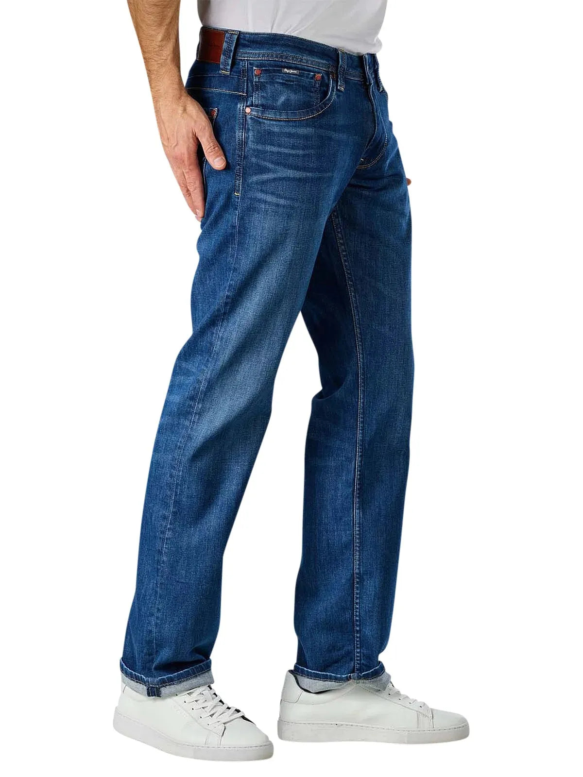 Men's dark blue skinny fit jeans
