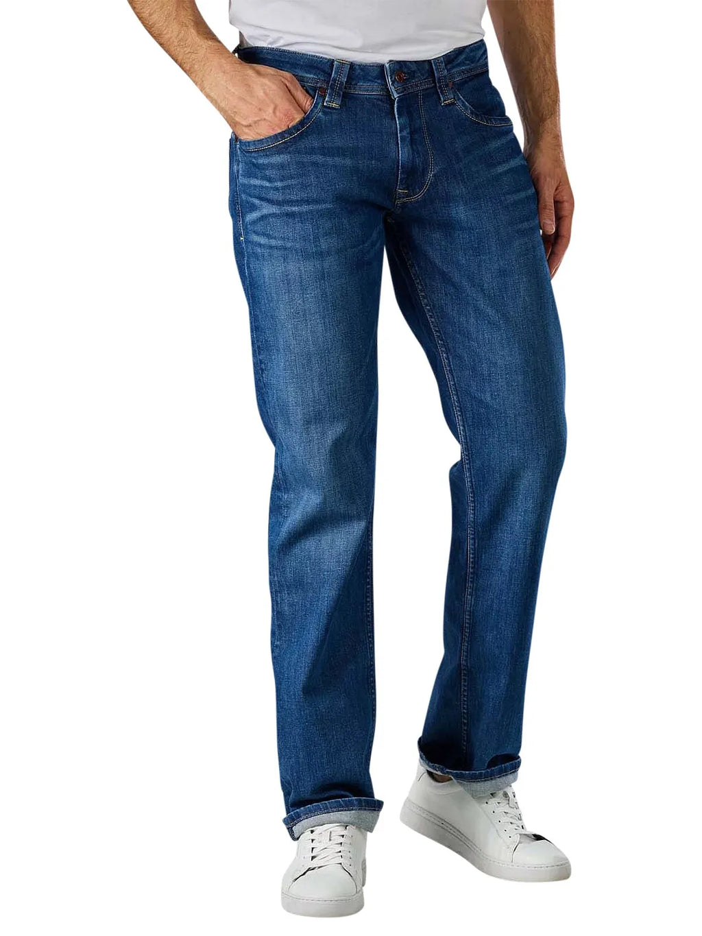 Men's dark blue skinny fit jeans