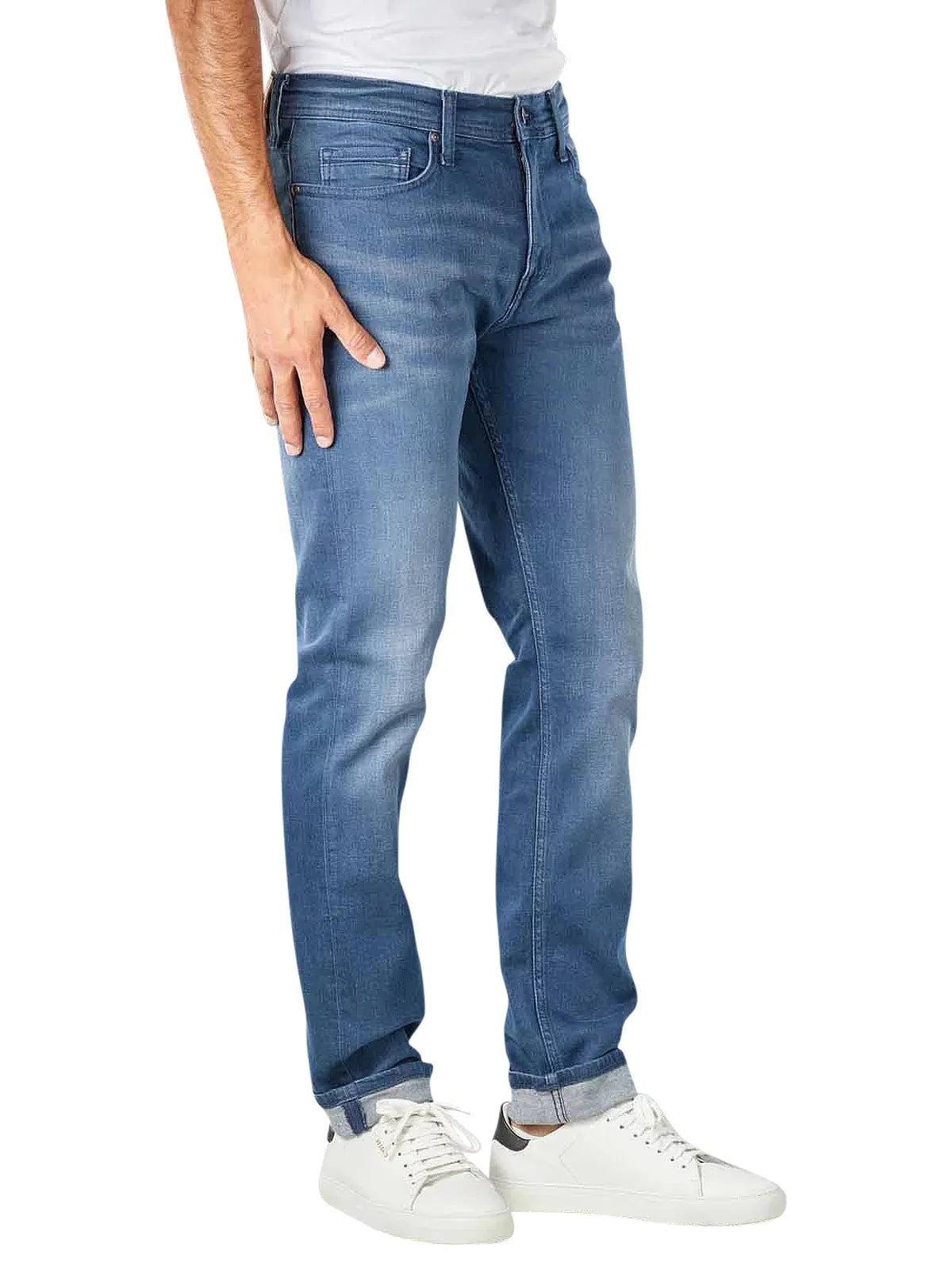 Men's dark blue slim fit jeans