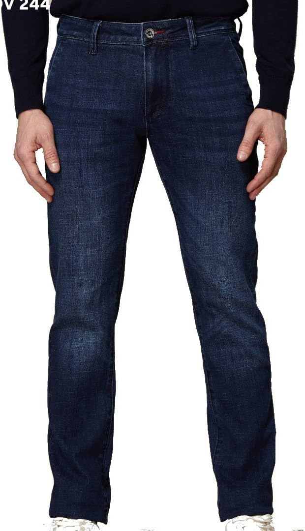Men's mid blue jeans america pocket