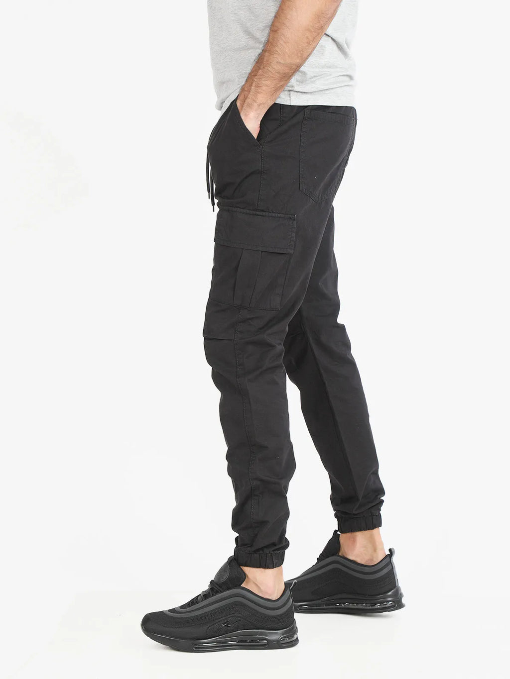 Men's grey cargo trousers