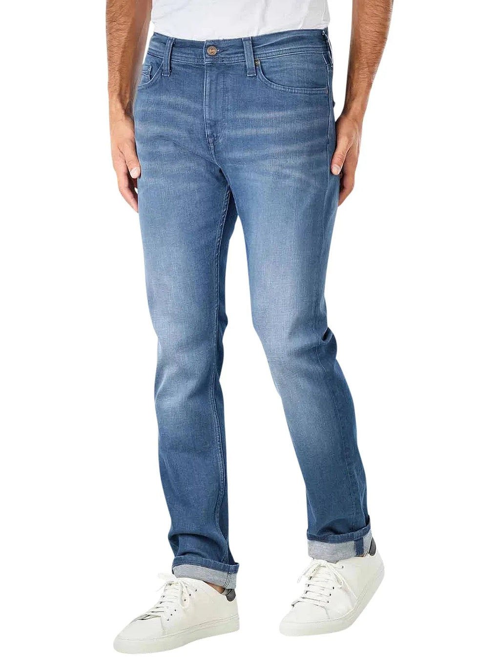 Men's dark blue slim fit jeans
