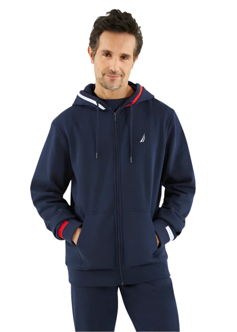 Men's navy blue plus size hoodie