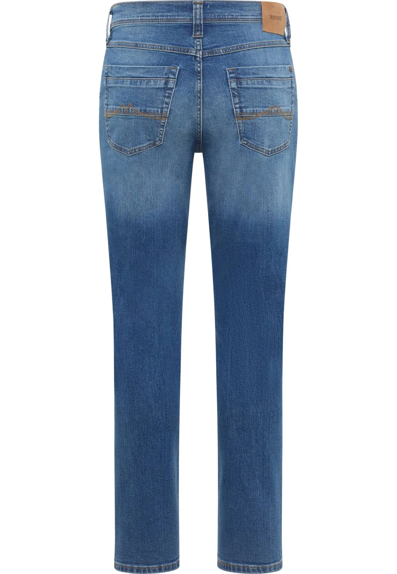 Men's mid blue faded straight fit jeans