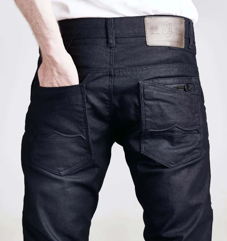 Men's black multi pocket slim fit jeans