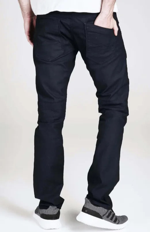 Men's black multi pocket slim fit jeans