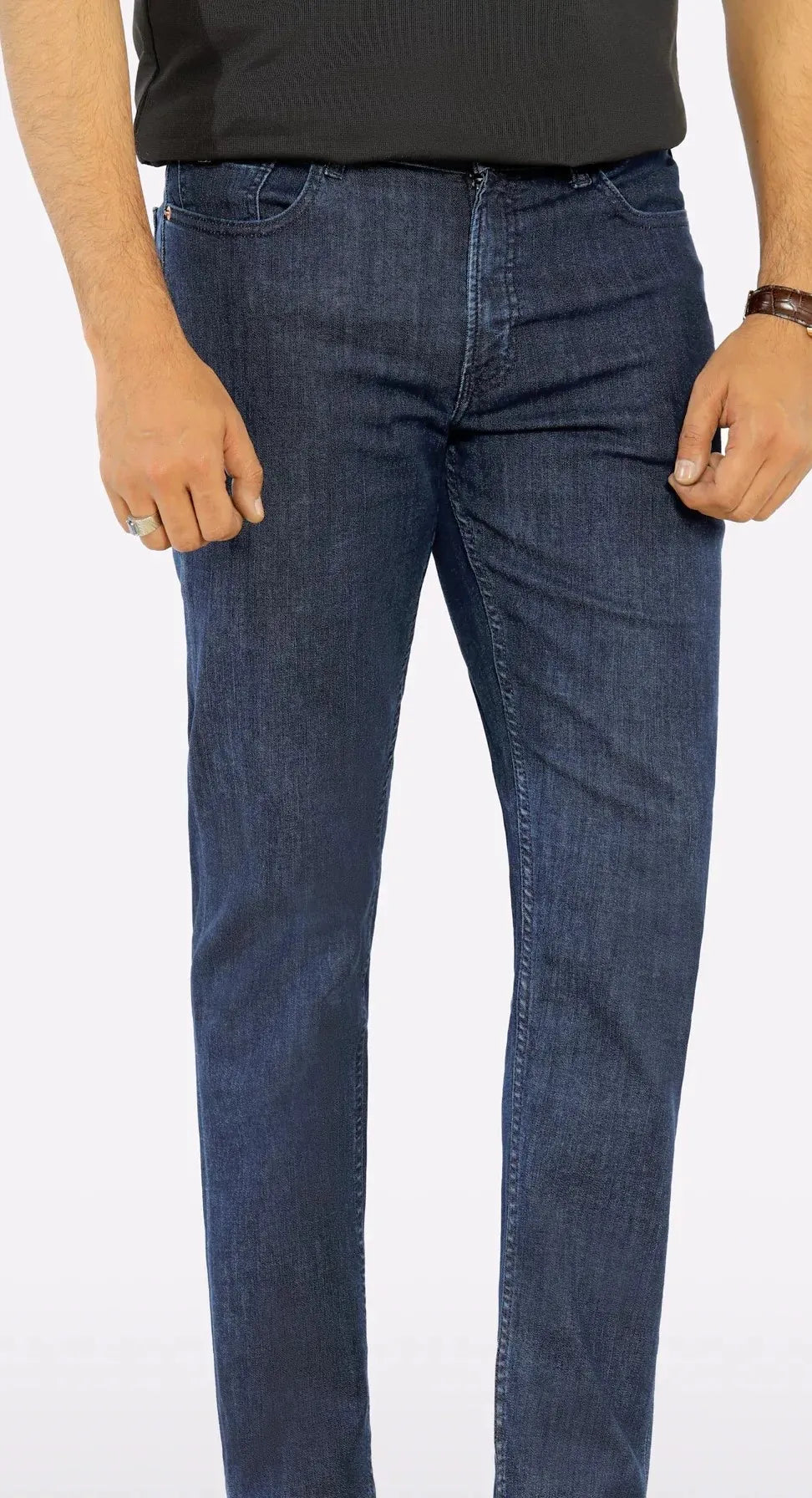 Men's mid blue slim fit jeans