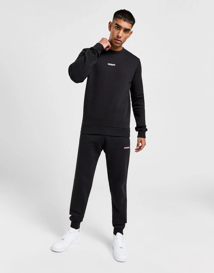 Men's black fleece jogging trouser